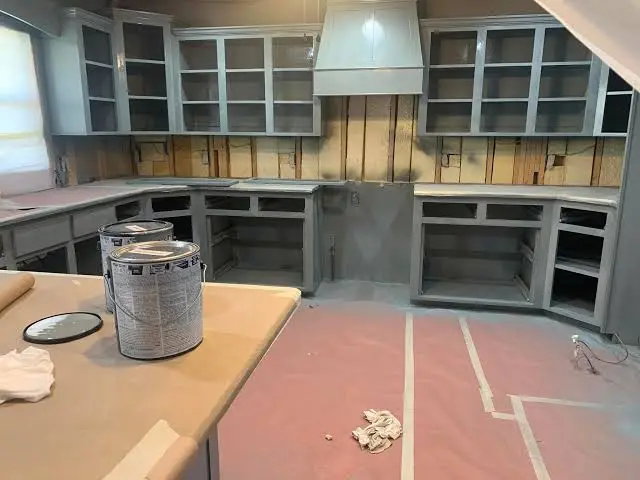 Cabinet Spray Painting